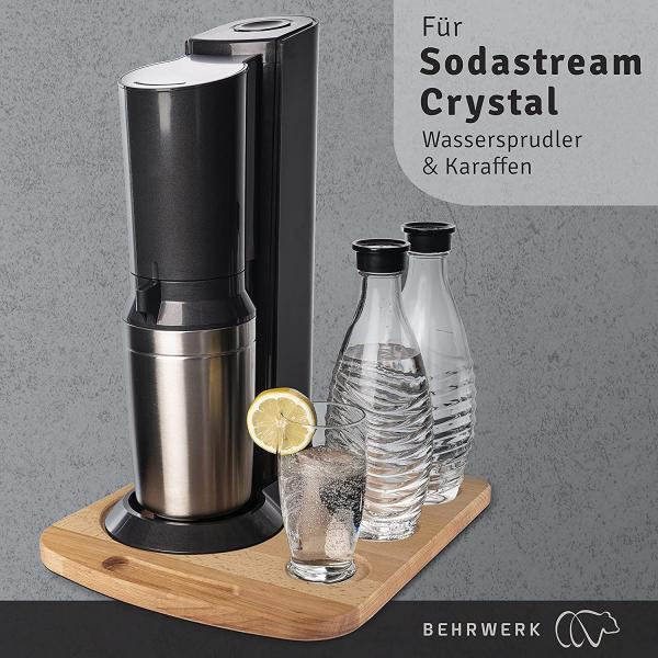 Gleitbrett & Ständer für Sodastream Crystal I Perfekter Untersetzer aus massiven Bambus - XXL